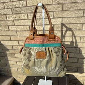 Fossil Key-Per canvas shoulder bag